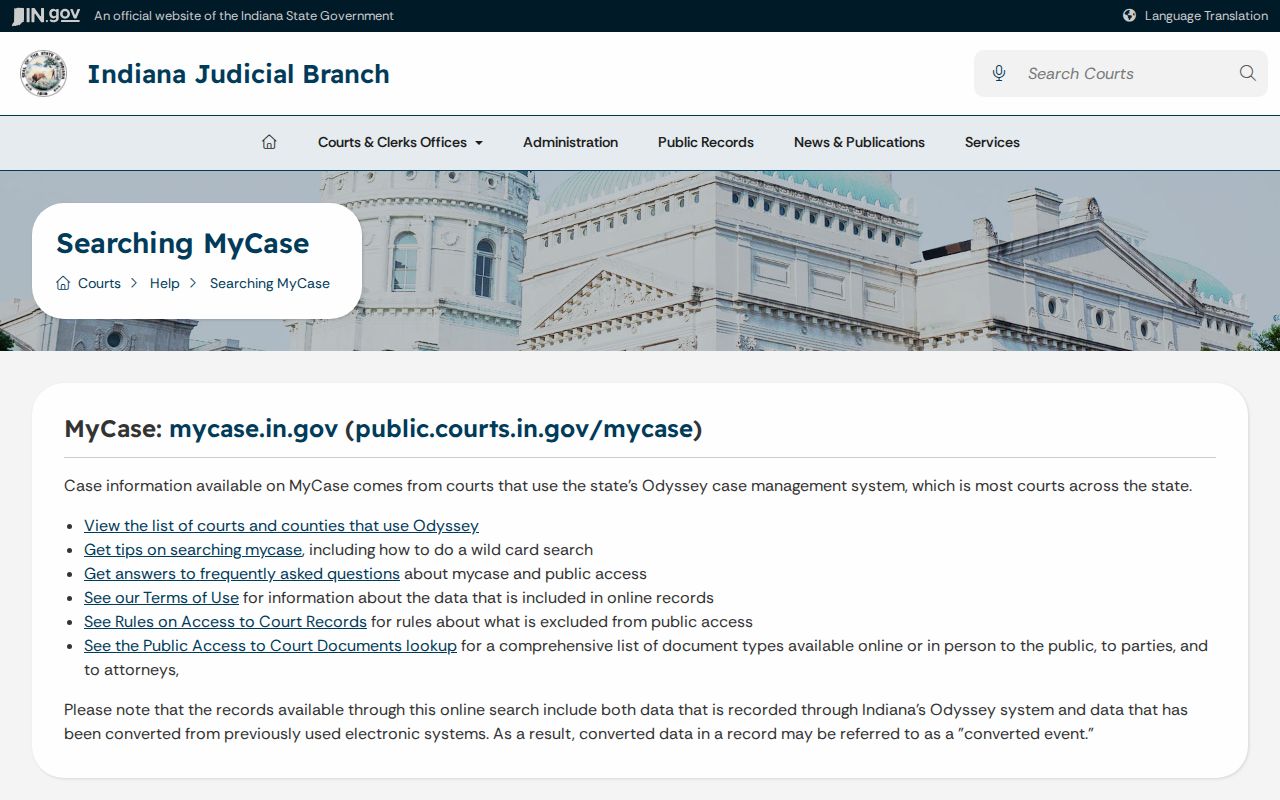 Hamilton County warrant and court-record guidance in Indiana MyCase